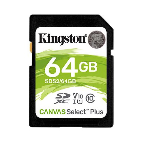 Kingston | Canvas Select Plus | UHS-I | 64 GB | SDXC | Flash memory class 10